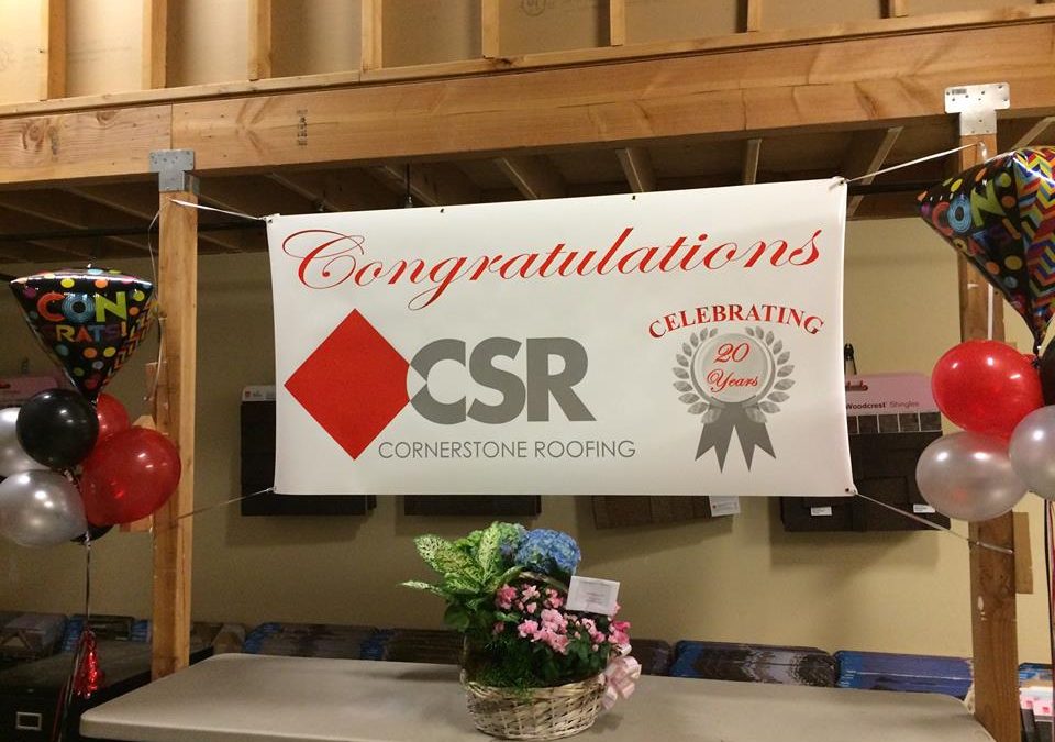 Cornerstone Roofing celebrates 20 years in business