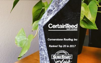 Cornerstone Roofing is #1 in WA and #11 in the nation for CertainTeed SureStart PLUS Warranted Jobs