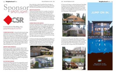 Cornerstone Roofing featured in Sponsor Spotlight of local magazines