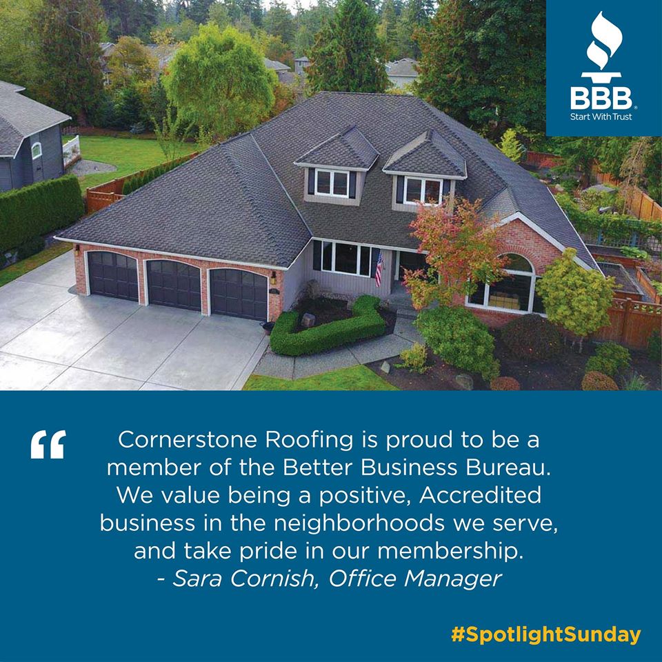 Cornerstone Roofing featured in the Better Business Bureau's Spotlight Sunday
