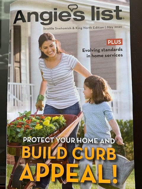 May 2020 issue of Angie's List showing how to protect your home and build curb appeal with summer home improvement roof and gutter projects